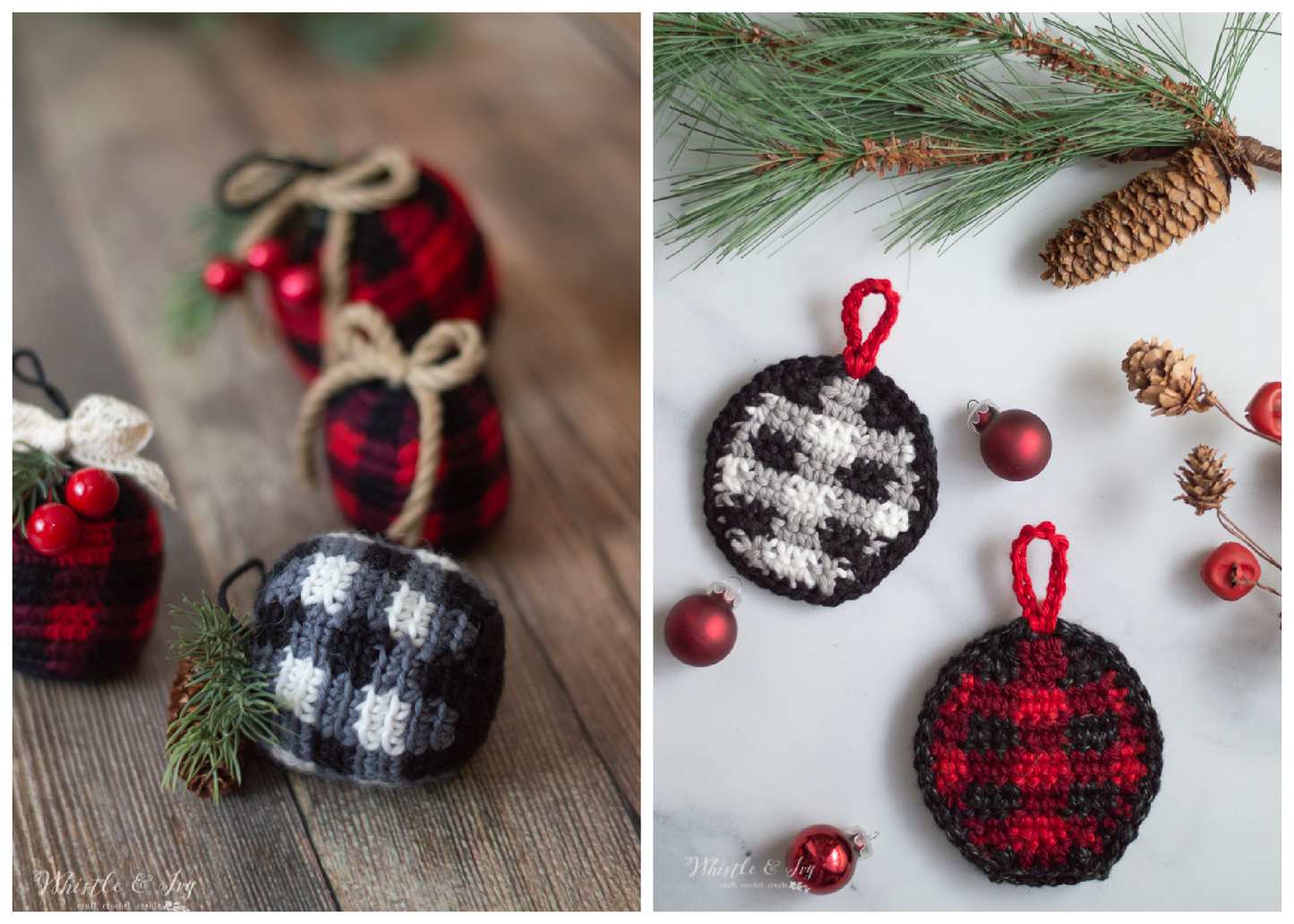 Plaid Ornaments [crochet pattern]